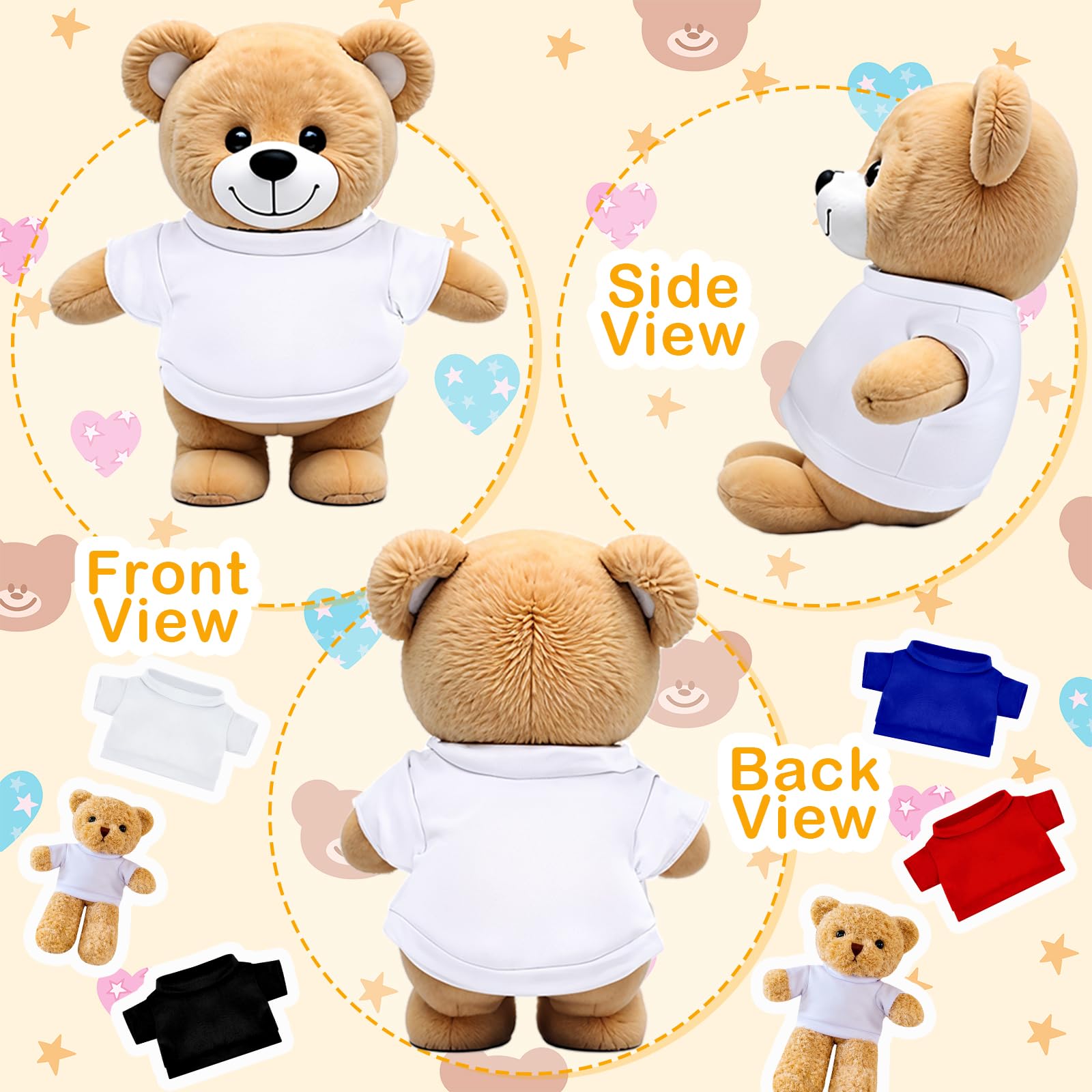 4 sztuki Build a Bear Clothes Mini Bear Ubranie Niedźwiedź Lalki Odzież Miś Odzież Pluszowe Zwierzę Ubrania 30-40 cm Niedźwiedzie Stwórz swoje własne pluszowe lalki na zewnątrz i akcesoria-B