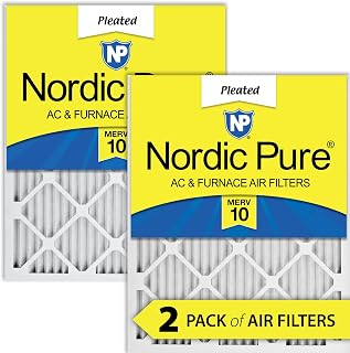 Nordic Pure 16x16x1M10-2 16x16x1 Pleated Merv 10 AC Furnace Filters Qty 2