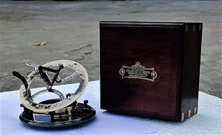 Brass Sundial Compass 5 Inches - Brass Desk Compasses - Nautical Decor Home Decoration - Executive Promotional Gift