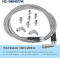 Vista 7 de 6AN - Kit de manguera de refrigeración de aceite fluido de transmisión de 52 pulgadas, líneas de refrigeración de transmisión TH350 compatibles