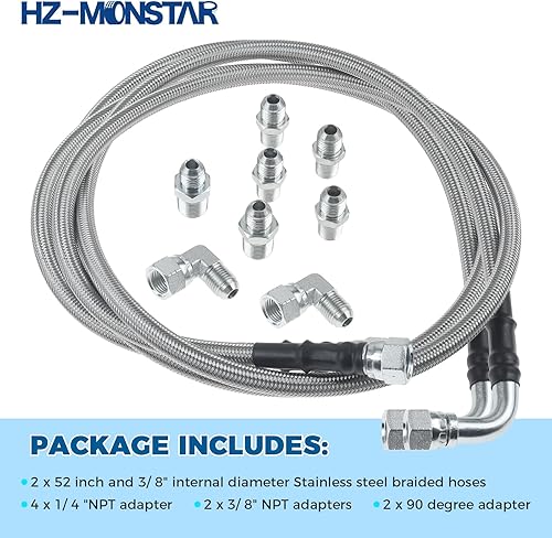 Miniatura 7 de 6AN - Kit de manguera de refrigeración de aceite fluido de transmisión de 52 pulgadas, líneas de refrigeración de transmisión TH350 compatibles con