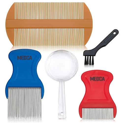 Kit de 5 piezas de piojos de primera calidad, peine de dientes finos y lupa para eliminar liendres, juego completo de tratamiento completo - Peines disponible en Yaxa Colombia