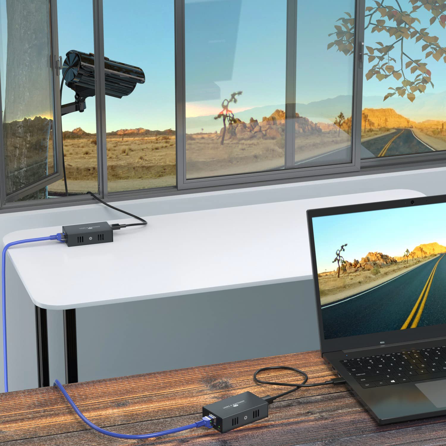 Estensore USB 4 USB2.0 su Ethernet 50,3 m Cat5e/6/7 Hub USB Nessun driver per webcam, stampanti, tastiere, mouse, microfono