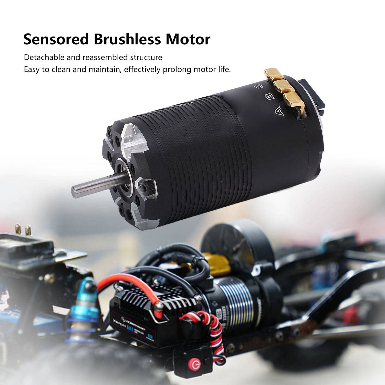 Motor sin escobillas para coche RC 10,5 T 3650KV 3.175mm Motor sin escobillas con sensor de eje para coche RC 1/12 1/14