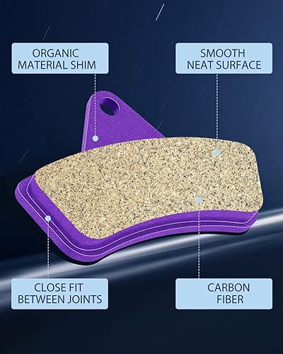 Miniatura 3 de ECCPP Pastillas de freno para pastillas de freno Arctic Cat 250 300 400 500 650 Bearcat 454, FA271 delanteras+traseras de fibra de carbono