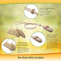 Vista 2 de Ear Gear Mini cable Protege los audífonos de la suciedad, el sudor, la humedad, la pérdida, el viento Se adapta a instrumentos auditivos de 1" a