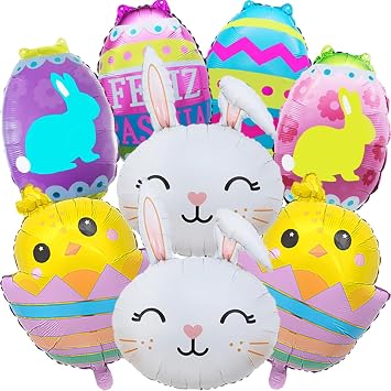 Easter Balloons Cute Bunny Balloons Easters Egg Balloons for Easter Party Decorations Supplies
