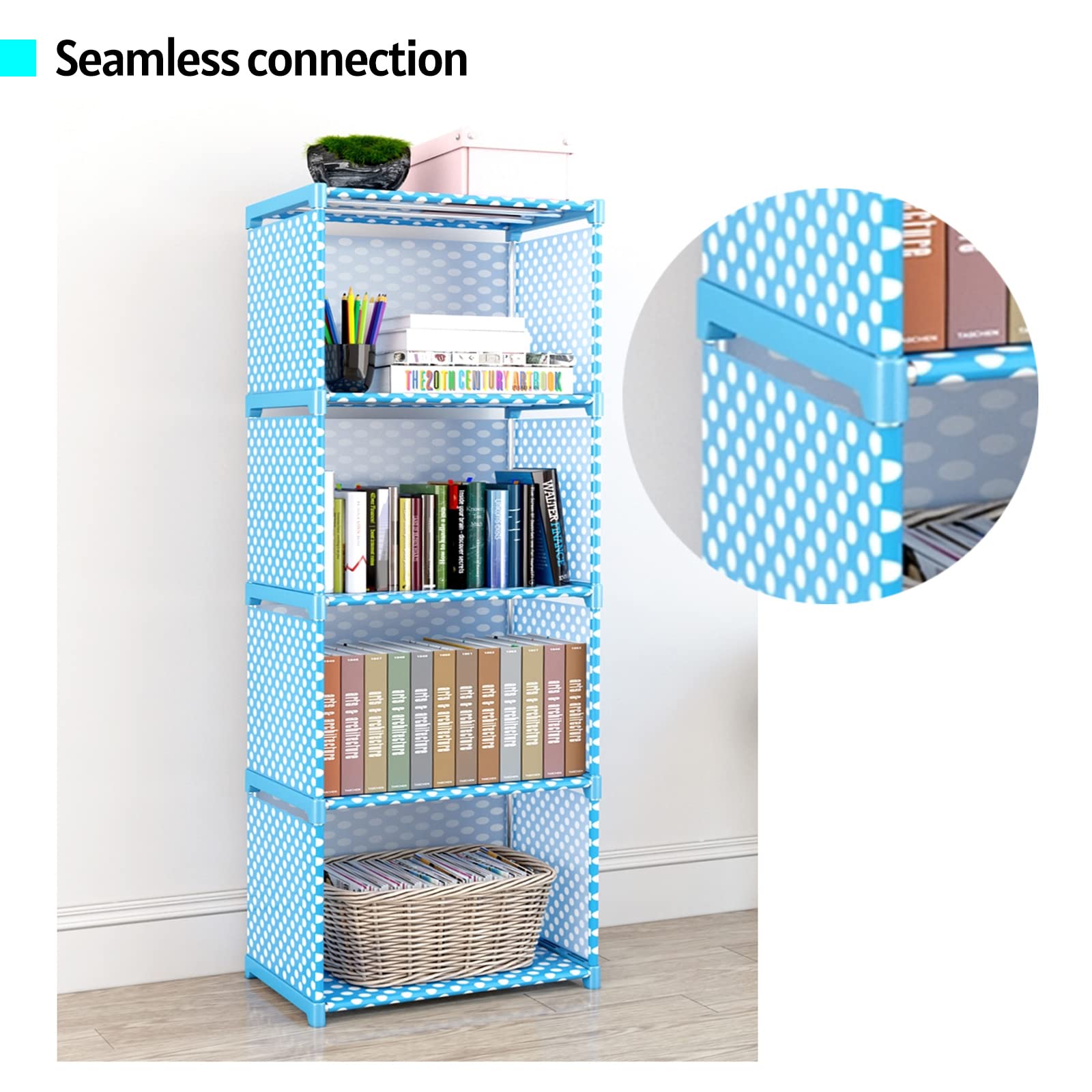 Libreria a cubo 2 ripiani multifunzionale per libri, scarpe, giocattoli, decorazioni, camera da letto, studio