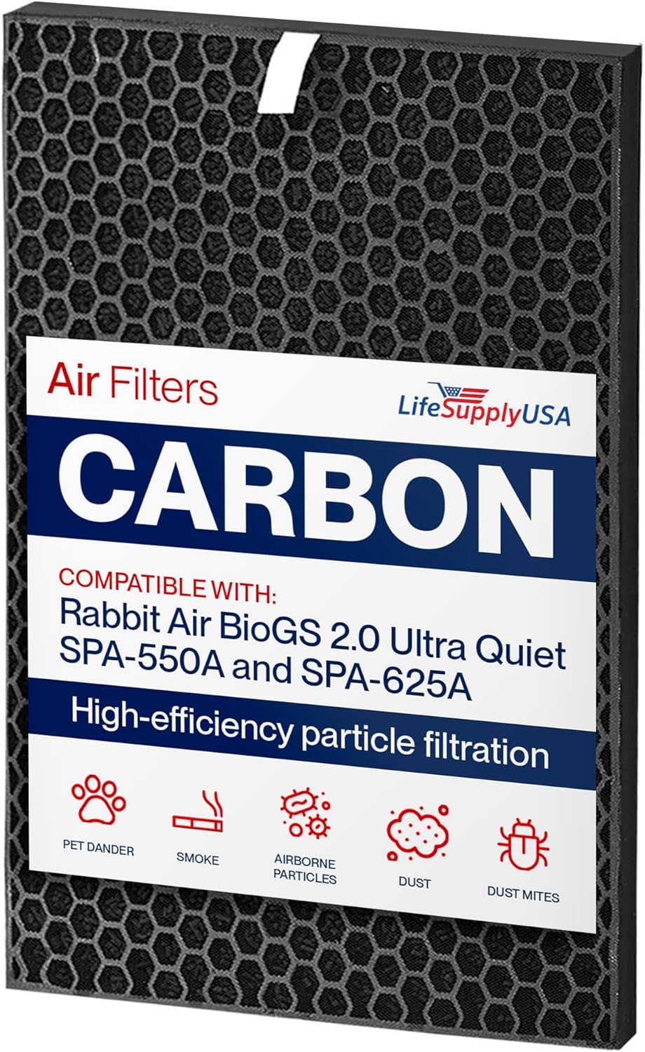 True HEPA Filter Replacement Compatible with RabbitAir BioGS 2.0 Ultra Quiet SPA-550A and SPA-625A Air Purifiers by LifeSupplyUSA