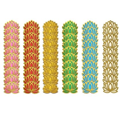 Gift Jaipur Multicolor Lotus 4 Inch Set of 60 Wooden Cutout DIY Rangoli Kit | Decorations for Diwali, Dusshera Wedding Rangoli, Pooja, Decorations, Festival Gift