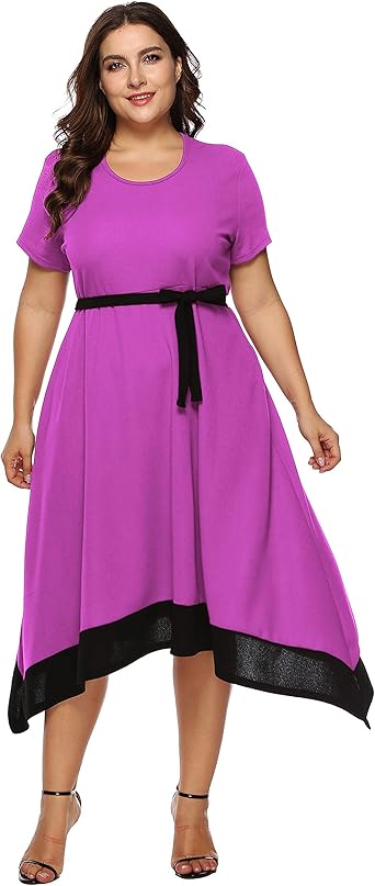 amazon plus size purple dresses