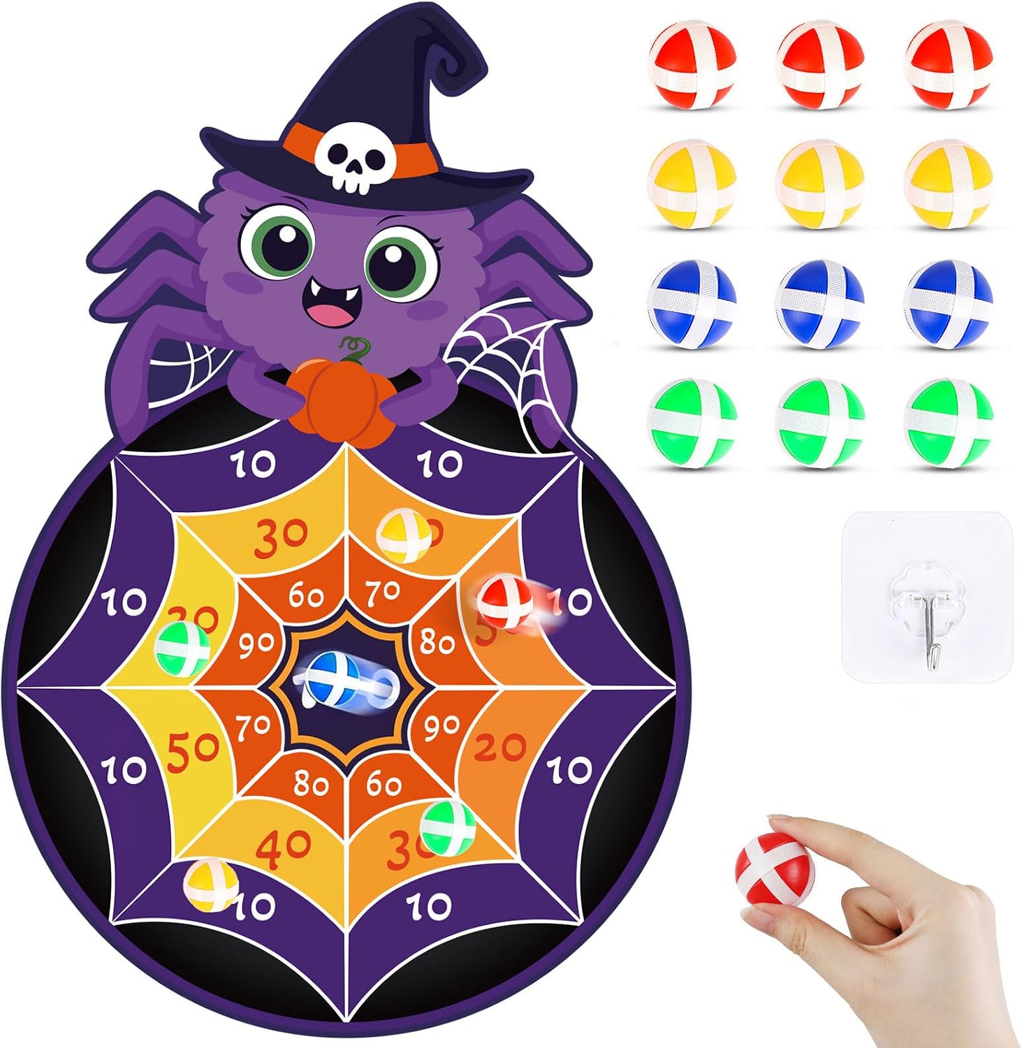 STEFORD Halloween Dart Board Sticky Balls Toys Games for Kids