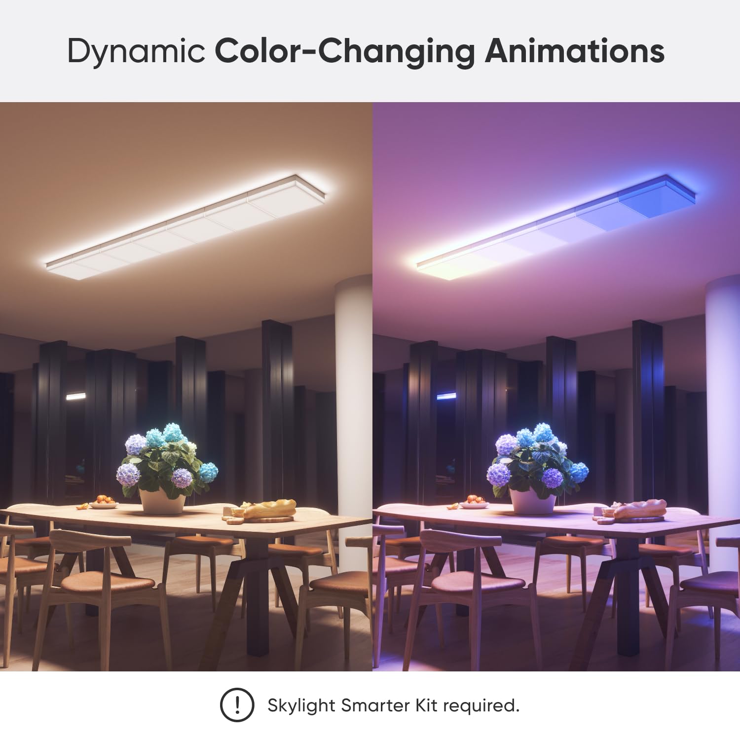 Nanoleaf Smart Ceiling Light, RGBCW LED Ceiling Lights Compatible with Alexa, Flush Mount Light Fixture with 16M+ Colours & Dynamic Scenes, Music Sync, 2700K-6500K Dimmable, Skylight Expansion 1PK