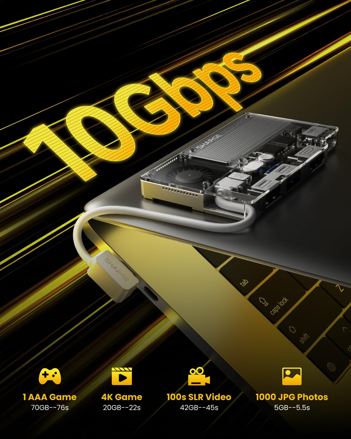 Amazon.co.jp: SHARGE Disk Pro 1TB ポータブルSSD アクティブ冷却 4