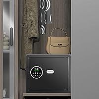 Vista 3 de Caja fuerte biométrica para el hogar, caja fuerte con cerradura biométrica para armas, caja de dinero para joyería, pistola, efectivo y objetos