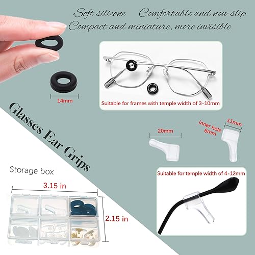 Miniatura 7 de Kit de reparación de lentes YEEMO - Kit de reparación de lentes con tornillos (dorado), almohadillas para la nariz para gafas, juego de