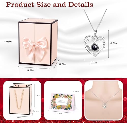 Miniatura 6 de digi marker Regalos para el día de San Valentín para ella, oso musgo rosa preservada con 100 collares "I Love You", regalos para mujeres, mamá,