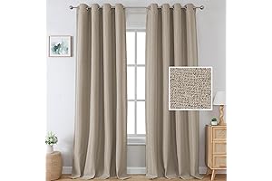 Blackout Linen Curtains by H.VERSAILTEX - 84 inches, Taupe