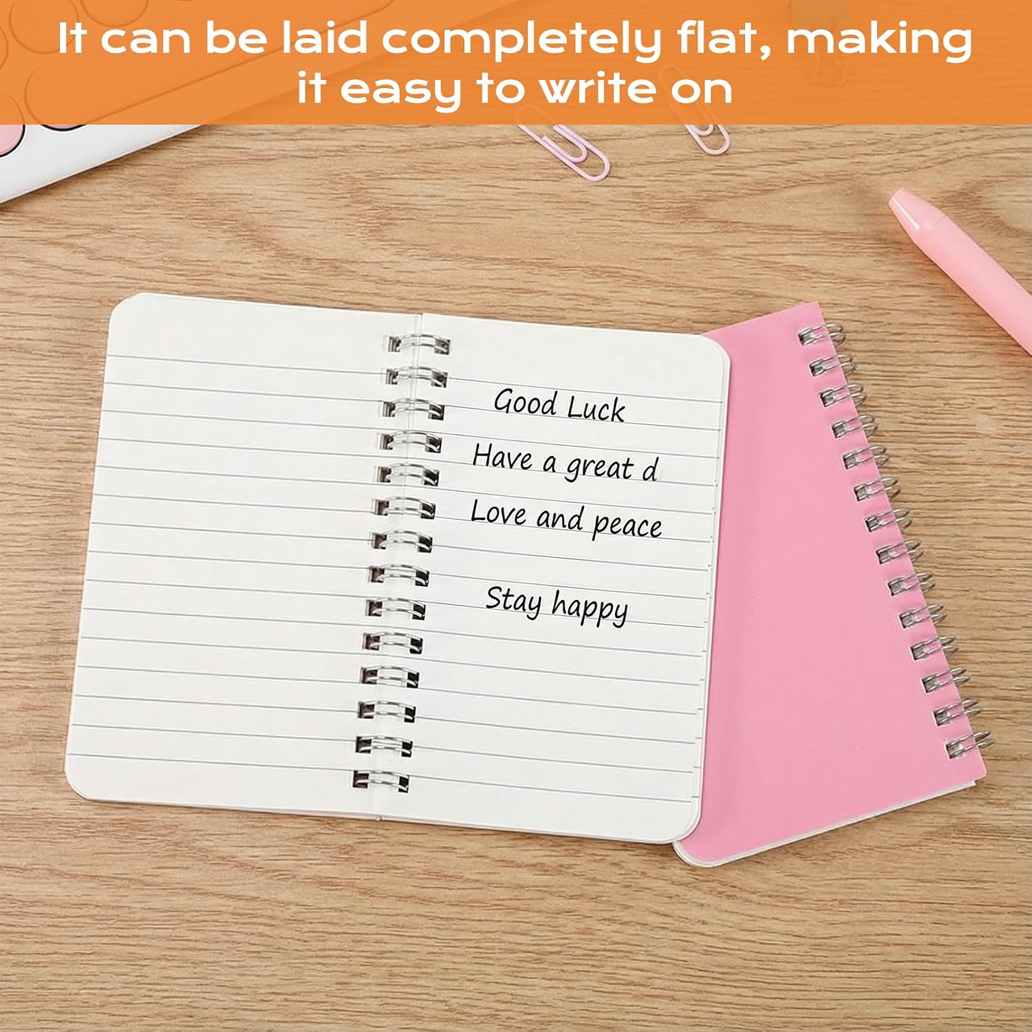 40 Pack Pocket Notebooks, 3x5 Inch Small Spiral Notebooks, Lined College Ruled Paper, Memo Pads for Office School Work, 60 Sheets 120 Pages, Bright Assorted Colors
