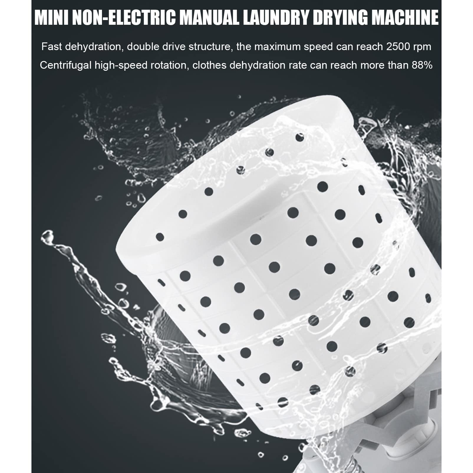 Mini-Waschmaschine Tragbarer manueller Trockner Dehydrator, Nicht-elektrische Wäscheschleuder Handbetriebene Wäscheschleuder, Compact Kleidung Unterwäsche Socke Dörrgerät Compact