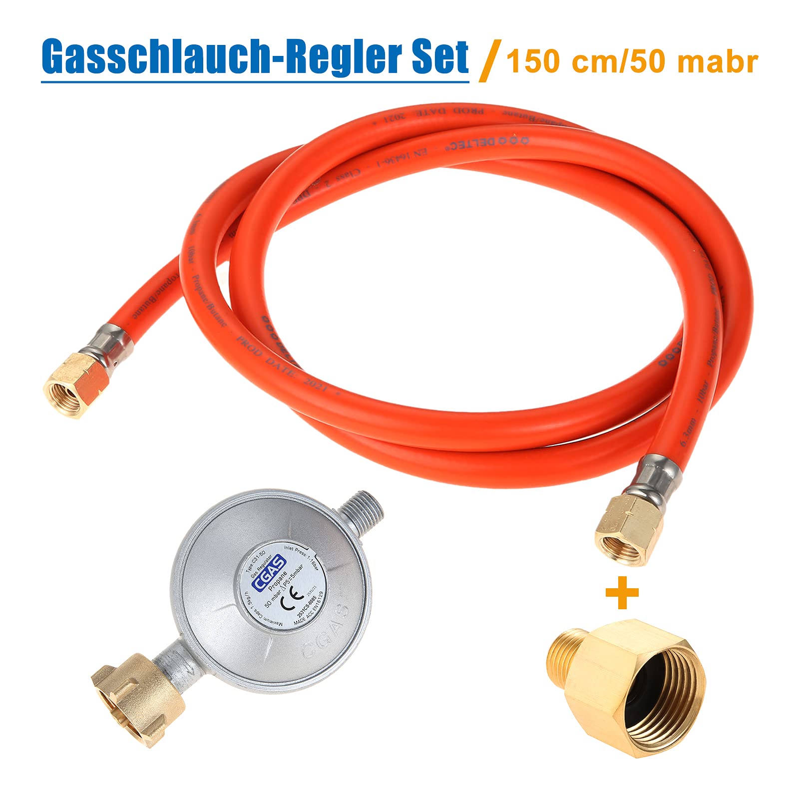 Übergang 1/2 R X 1/4 Lks LPG Gas Adapter Für Gaskocher Gasschlauch Gasherd Mit Dichtung 1