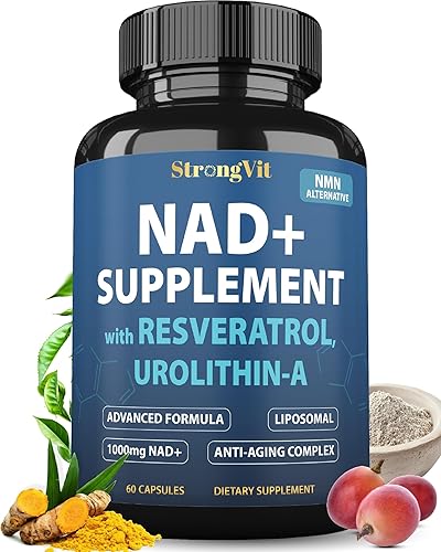 Suplemento NAD con resveratrol y urolitina-A, complejo antienvejecimiento para mujeres y hombres. NAD Liposomal Plus, 1000 mg NAD+ Booster,