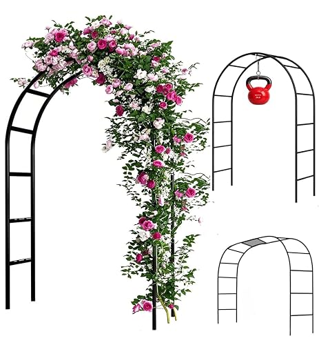 Adorox 7.8ft Garden Arch Trellis for Climbing Plants, Metal Arch