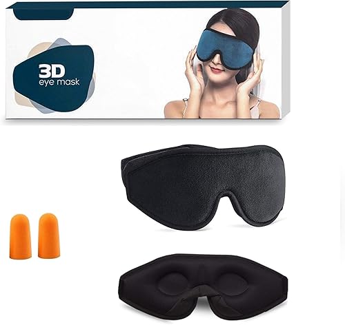Mascarilla para dormir con luz bloqueante máscara de espuma viscoelástica 3D contorneada para dormir Funda para ojos y máscara de sueño suave con