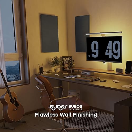 Miniatura 7 de BUBOS 4 paneles acústicos de tela, paneles a prueba de sonido de 23.6 x 11.8 x 2 pulgadas, paneles de pared autoadhesivos insonorizados para