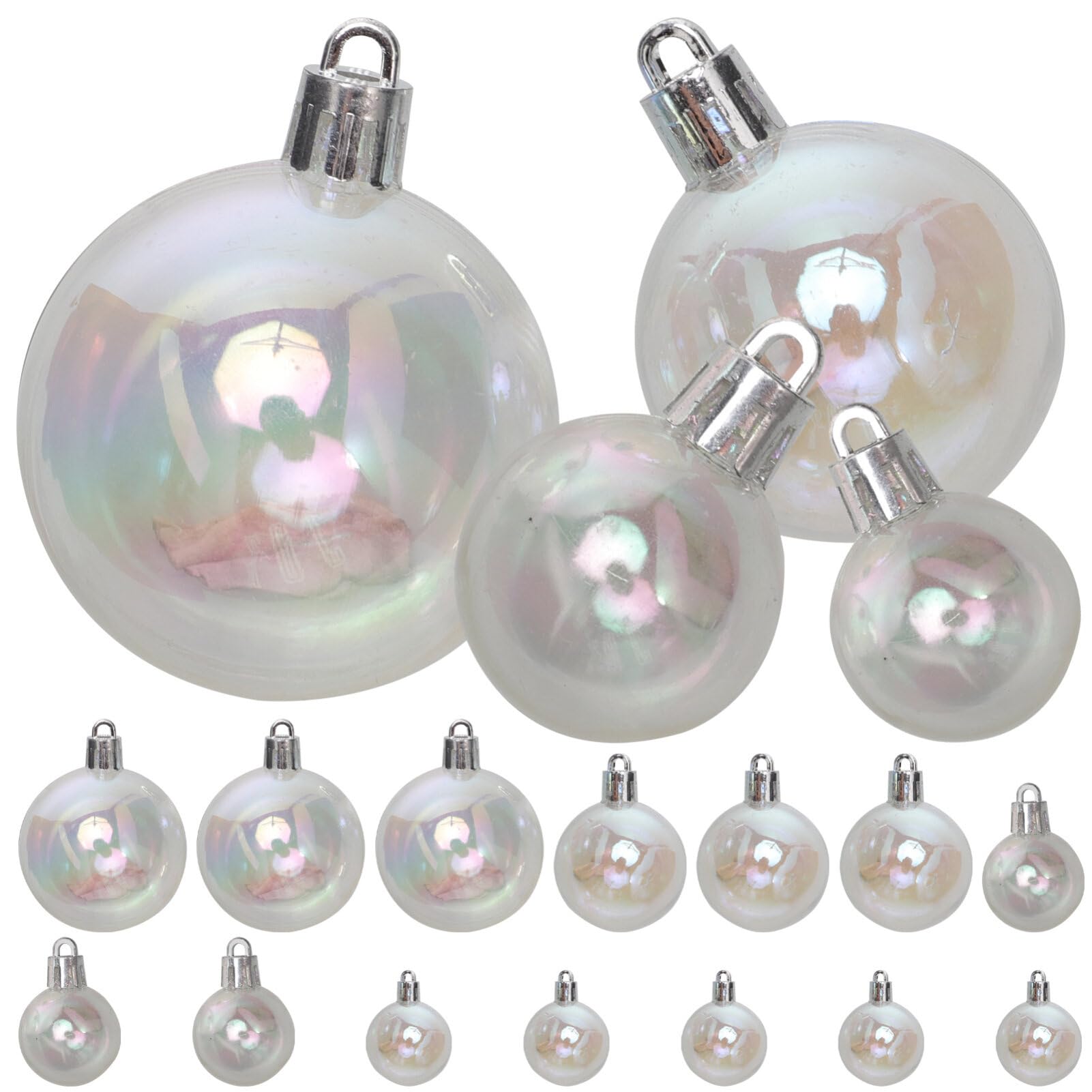 Holibanna 54stücke Teiliges Weihnachtskugeln Verschiedenen Irideszente Kunststoffbaumschmuck Für Festliche Dekoration Geeignet Für Zuhause Hochzeiten Und Partys
