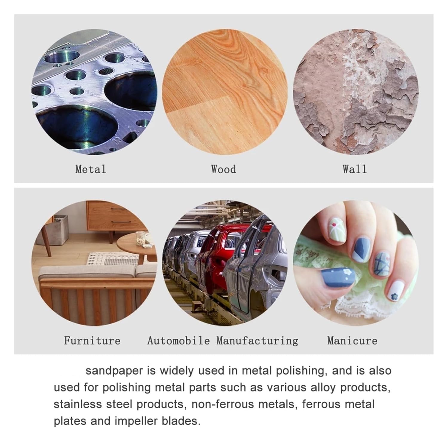 Sanding Discs Pad, 50Pcs Loop Sandpaper Wet Dry for Wood Metal Finishing Grinding(10000)