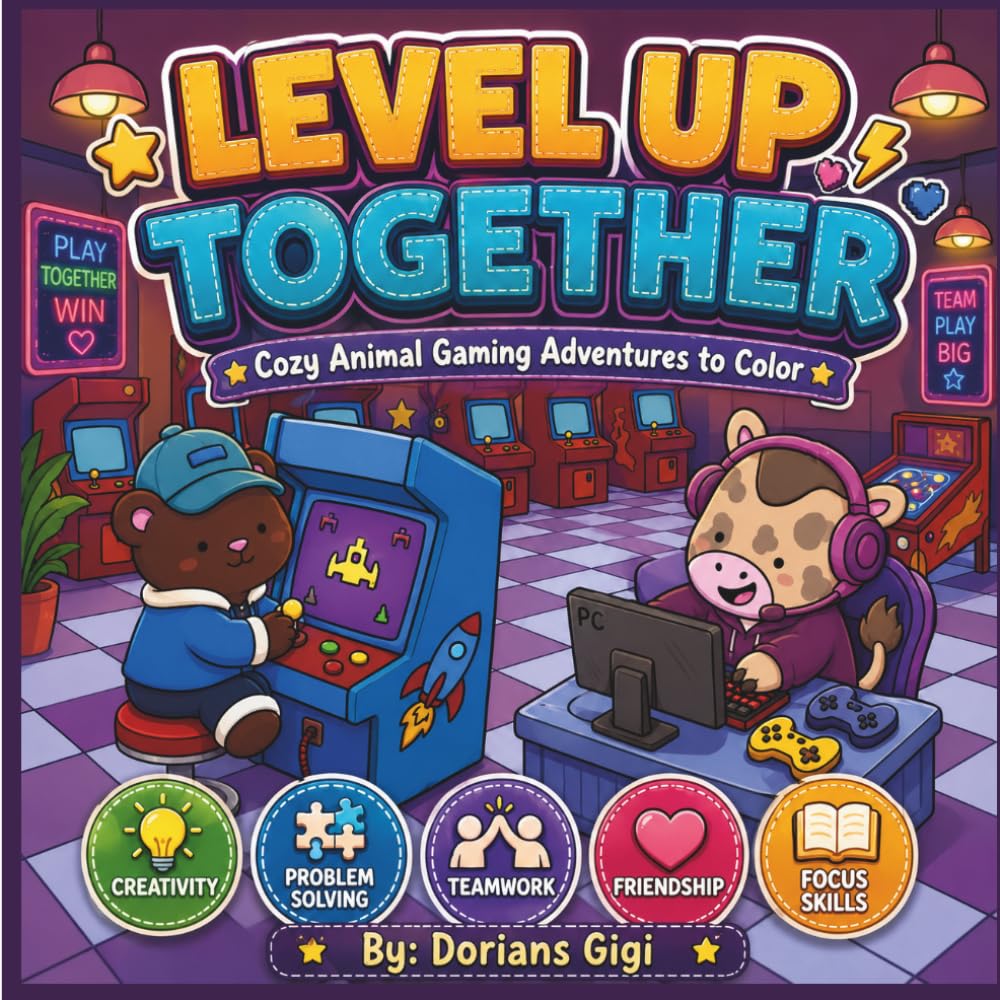 LEVEL UP TOGETHER: COZY ANIMAL GAMING ADVENTURES TO COLOR (A DORIAN'S GIGI CUTE AND COZY ADVENTURE)