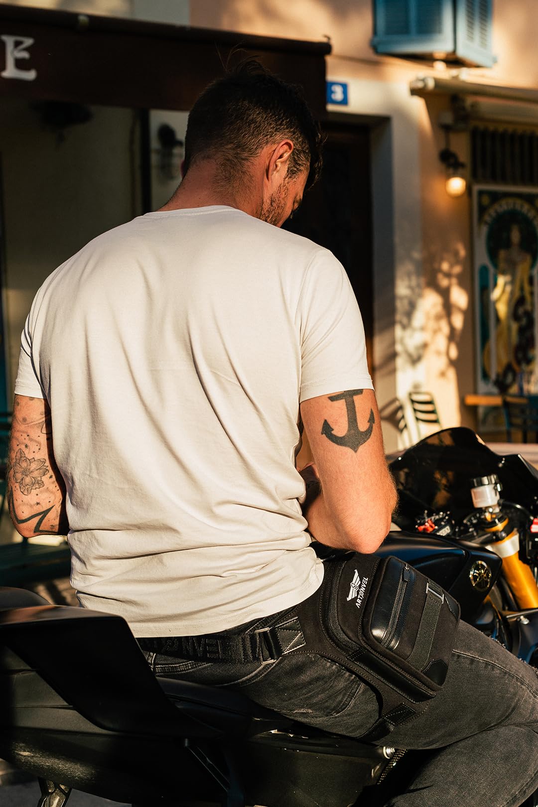 Borsa da gamba per moto, tela cerata militare, ultra resistente