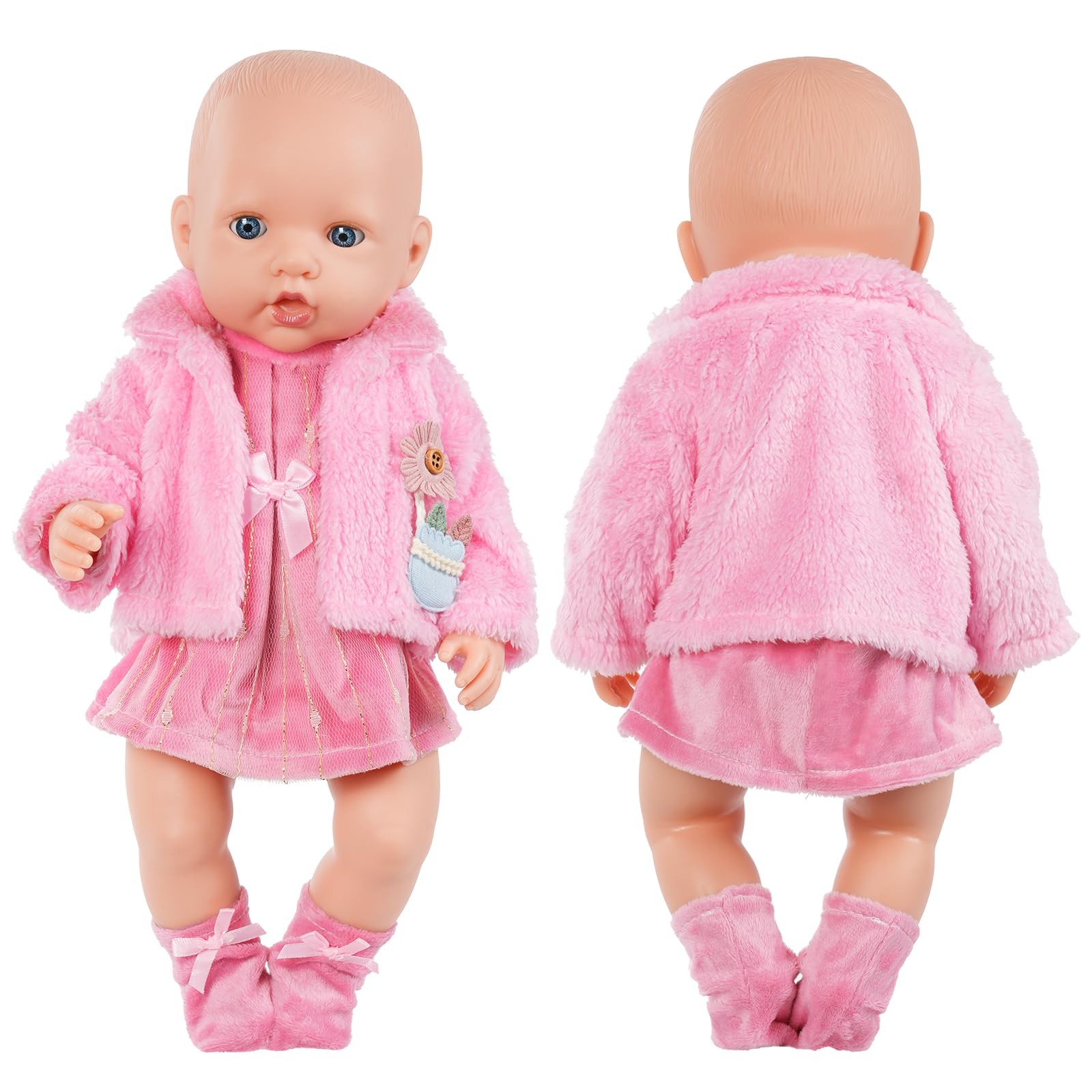 Aolso Ropa para Muñecas Bebé，Ropa para Muñecos Bebé de 35cm-45cm，Conjunto de Ropa de Muñeca,Juego de Disfraz de Muñeca para Niños y Niñas,Accesorios para Muñeca(no muñecas)-Cordero