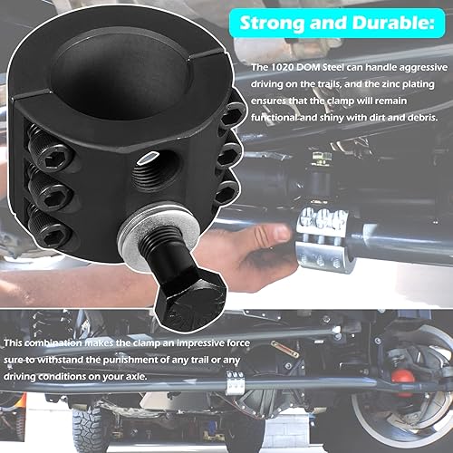 Miniatura 4 de Abrazadera de barra de acoplamiento del estabilizador de dirección (tubo de diámetro exterior de 1-38") se adapta a Jeep Wrangler JK TJ XJ ZJ MJ