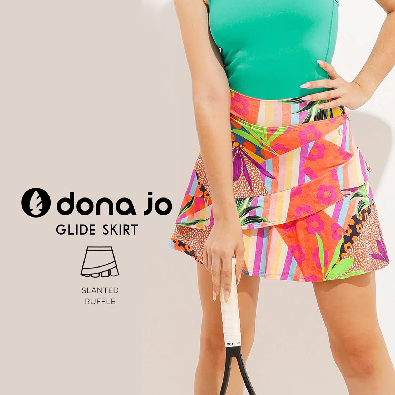 Dona Jo Glide Skort for Women - Athletic Golf Skirt with Shorts & Pockets - Comfortable Active Wear for Tennis or Any Sports
