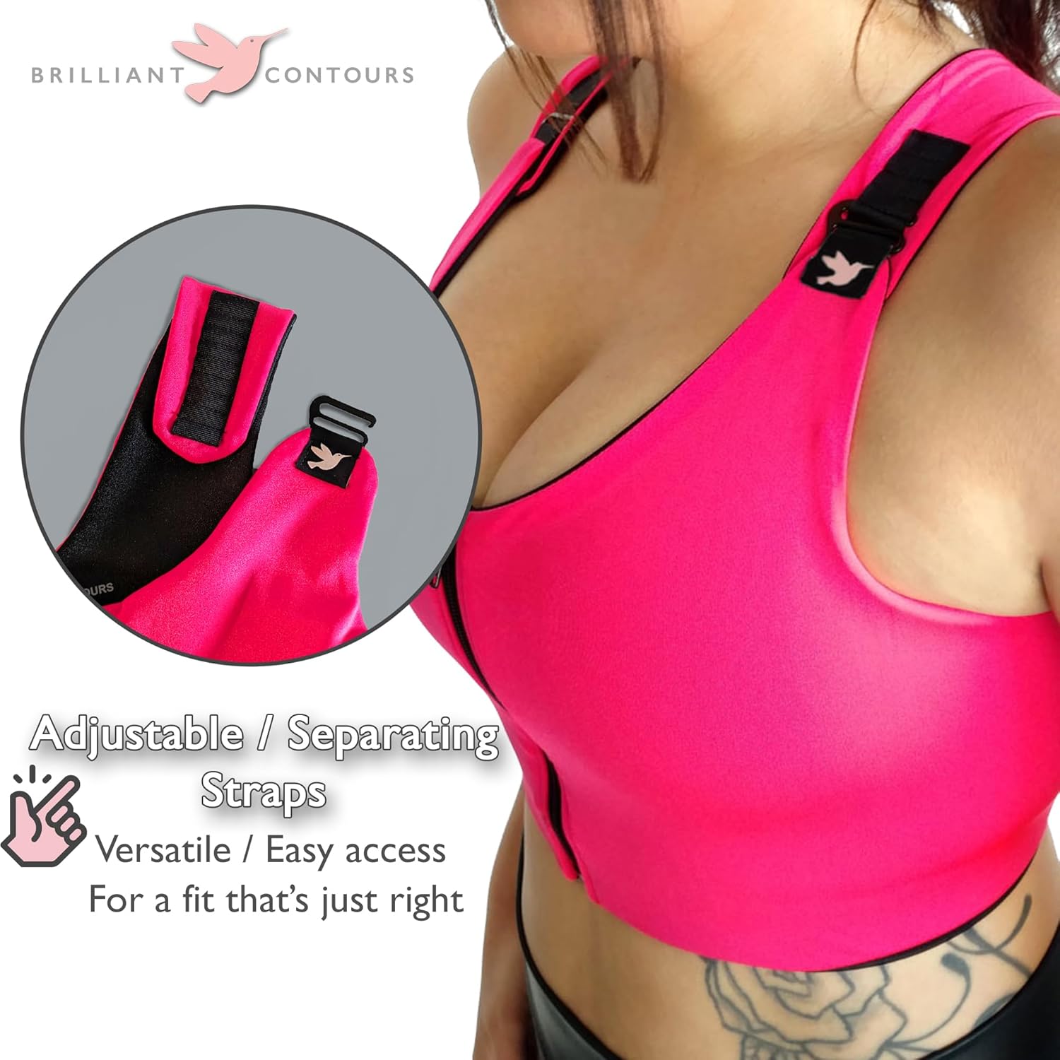 Brilliant Contours Post Surgical Compression Bra: Front Zip, Wirefree & Adjustable for Mastectomy & Breast Surgery Recovery