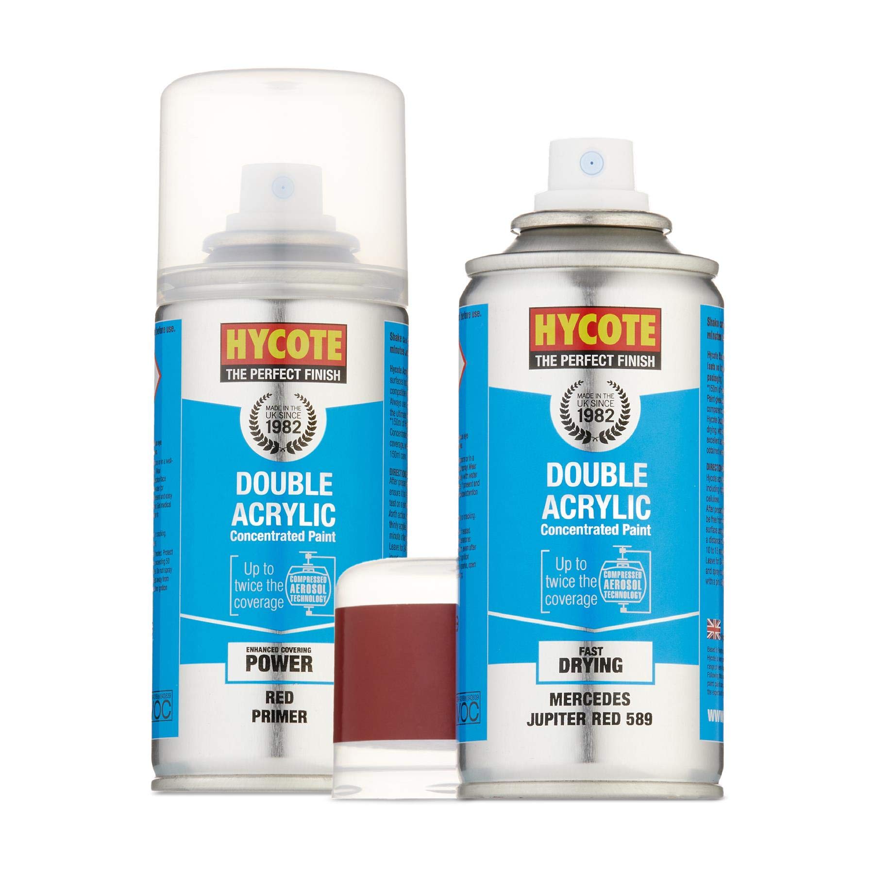 Motor World Mercedes Jupiter Red Hycote Double Acrylic 589 Spray Paint 150Ml + Red Primer