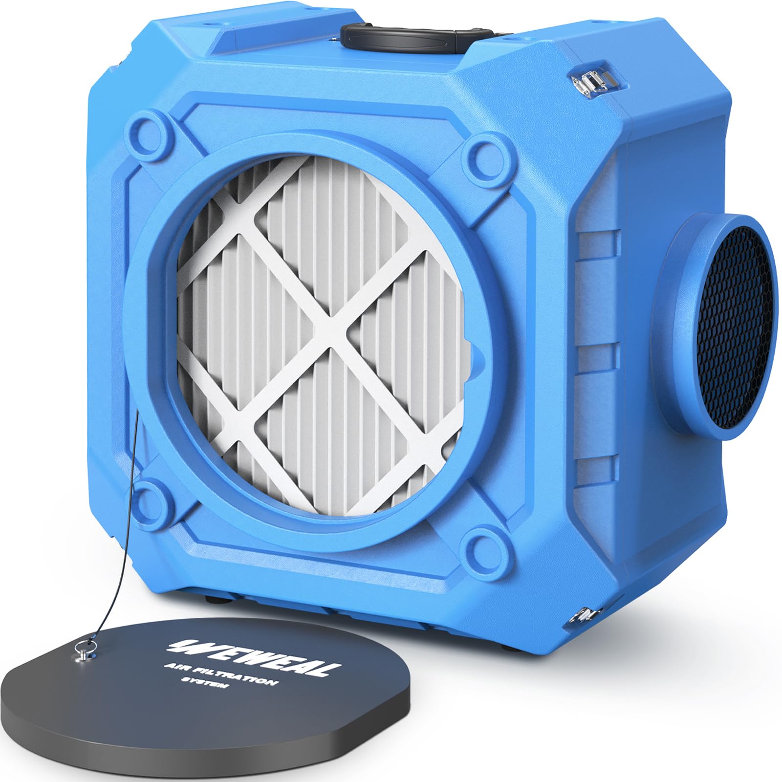 WEWEAL Air Scrubber, Negative Air Machine with 3 Stage Filtration & 550 CFM, Stackable Portable Air Cleaner with MERV-10 & HEPA/Activated Carbon Filter for Home, Industrial and Commercial Use, Blue