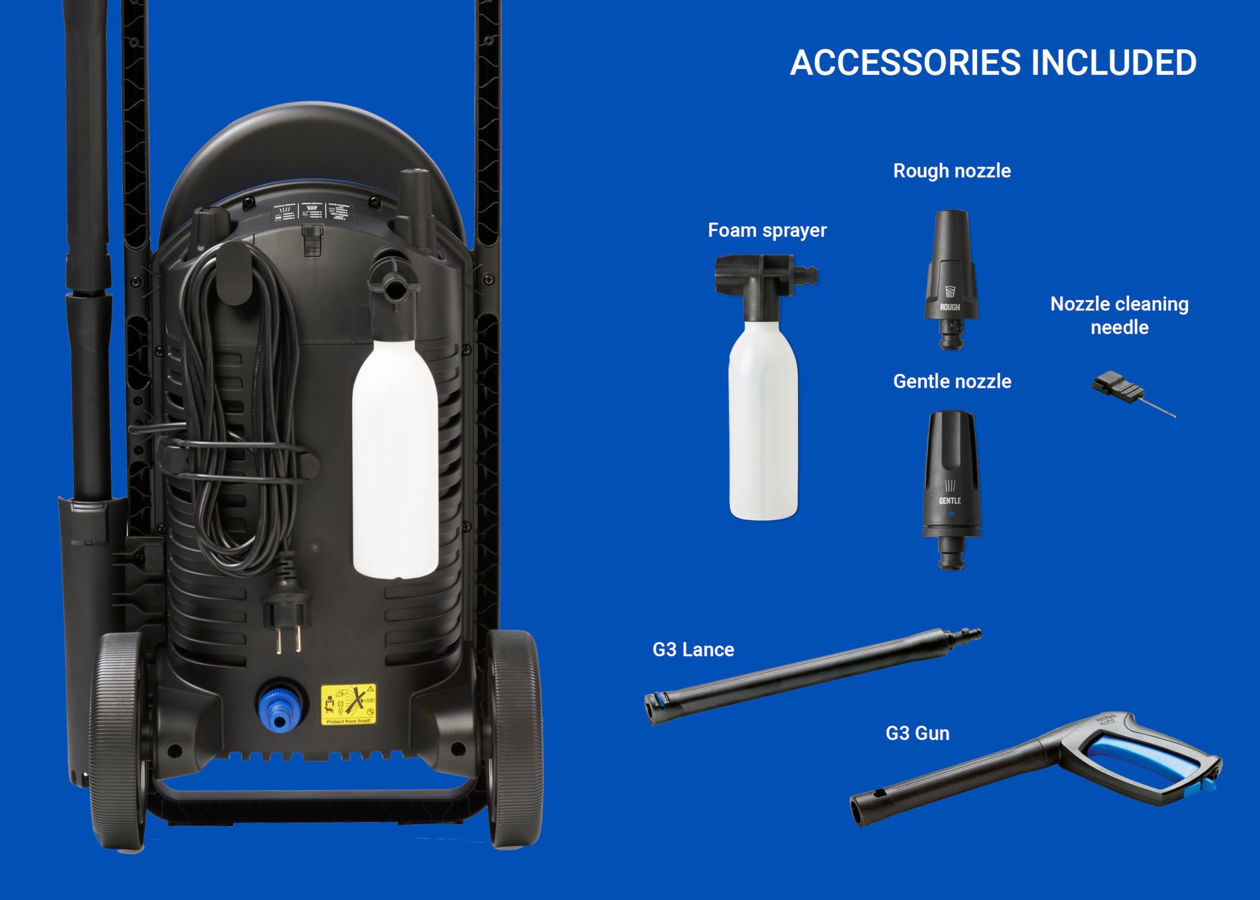 Idropulitrice Nilfisk Core 140 Bar con PowerControl + Spruzzatore di Schiuma - Per Terrazze e Automobili (1800 W)