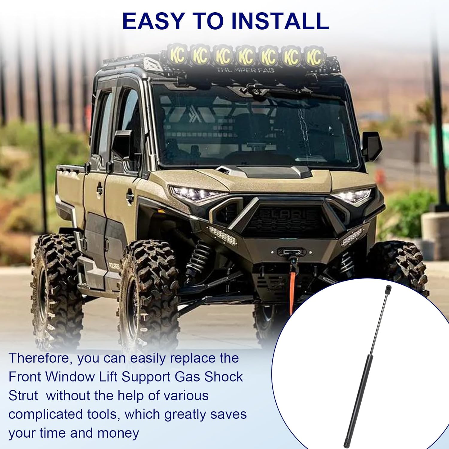 ZNB 2PCS 7043889 Front Window Lift Support Windshield Gas Shock Strut Compatible with Polaris Ranger 2013-2025, Replace 2207158, C16-32076
