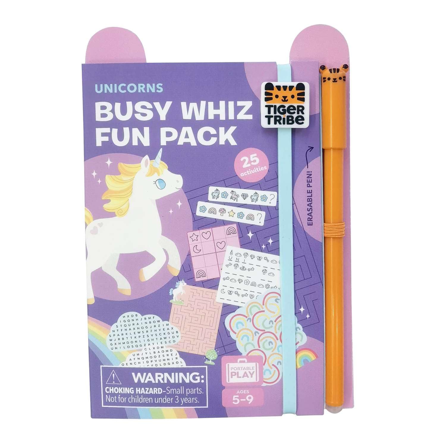Tiger Tribe Busy Whiz Unicorns Fun Pack | Kids Activity Books for Holiday | Travel Puzzle Packs for Children Age 5+ | Wordsearch, Code Breaker & Maze Games | Educational Gifts & Party Bag Favours