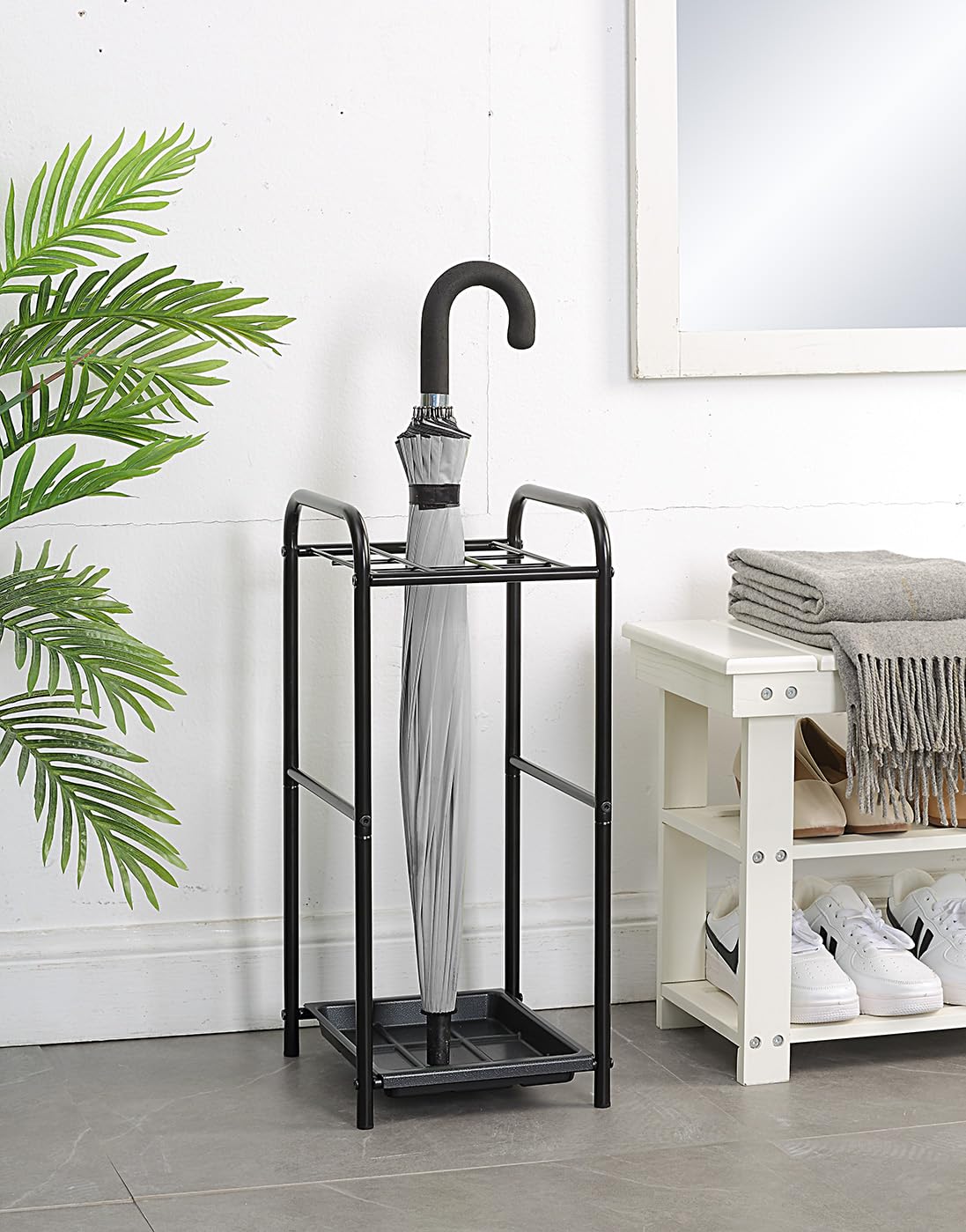 Amazon｜サニーポイント 傘立て スリム 水受け外し可能 スチール製