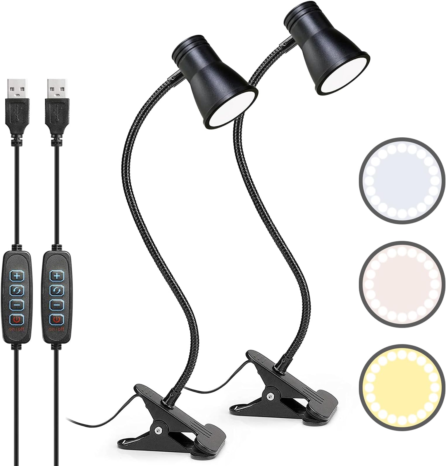 Zerodis Lampe de lecture à clipser Lampe de bureau LED Clip