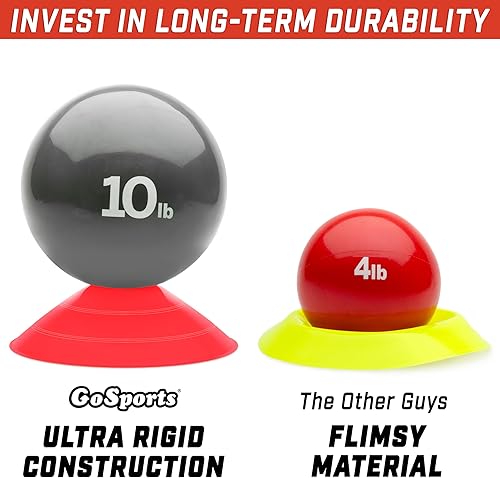 Miniatura 5 de GoSports Conos deportivos prémium para entrenamiento de agilidad y ejercicios, paquete de 20 con bolsa  naranja, verde, rosa, amarillo o rojo