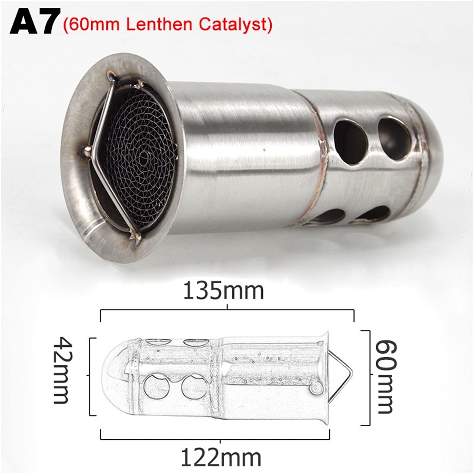 Silenziatore Moto Universale Baceyong - DB Killer Per Tubi Scarico 35-60mm, Nero/Argento - Foto 2