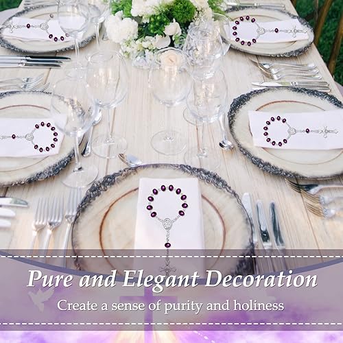 Miniatura 6 de Yinkin 30 piezas de rosario católico, rosario católico, recuerdos de bautismo para invitados, recuerdos de fiesta, rosario para bautismo con 30