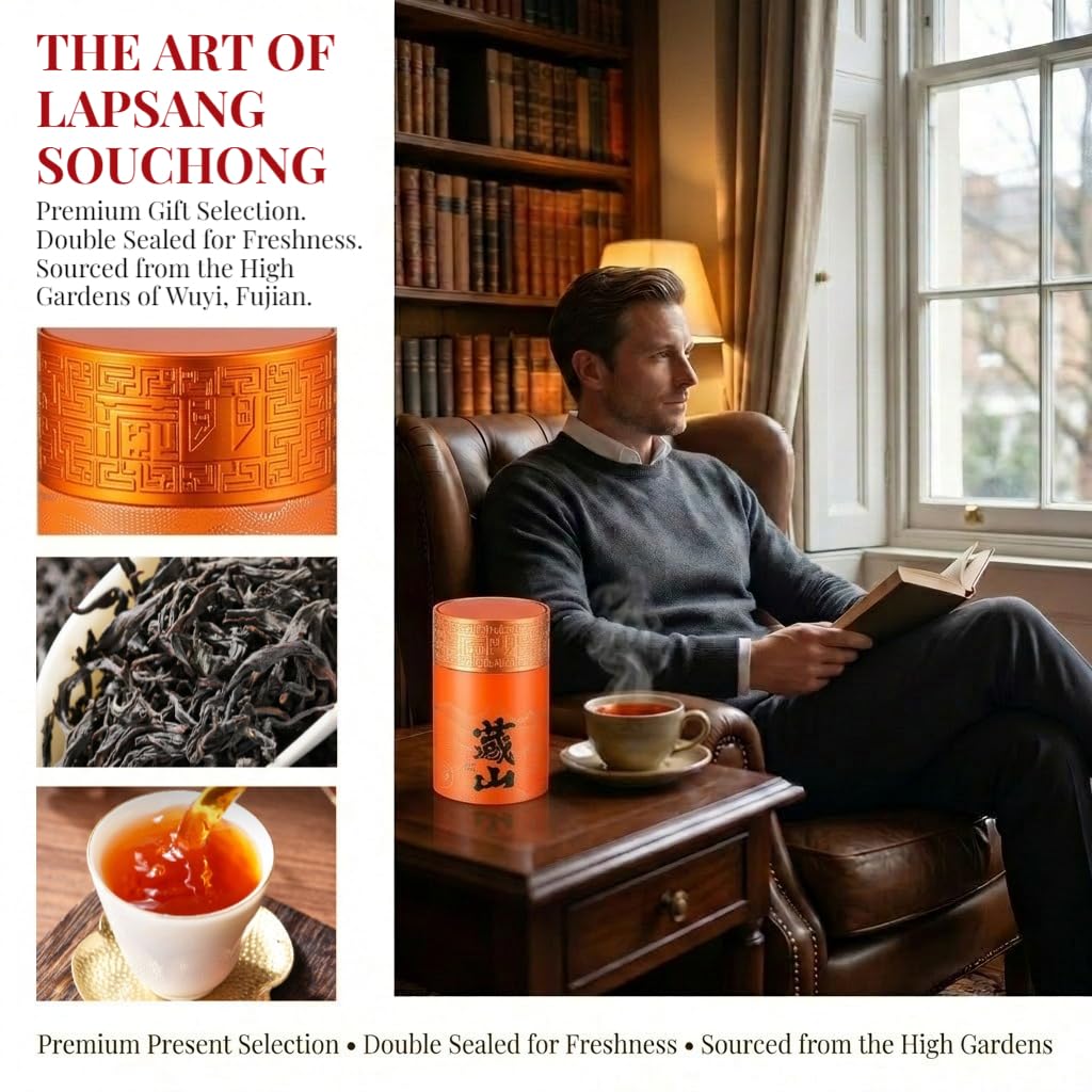 Set Regalo Premium 150g * 2/10,58oz | Tè Nero Lapsang Souchong | Tè in Foglie Sciolte | Aroma Ricco | Ottimo Regalo Per Gli Amanti Del Tè (B-300g / 10,58oz)