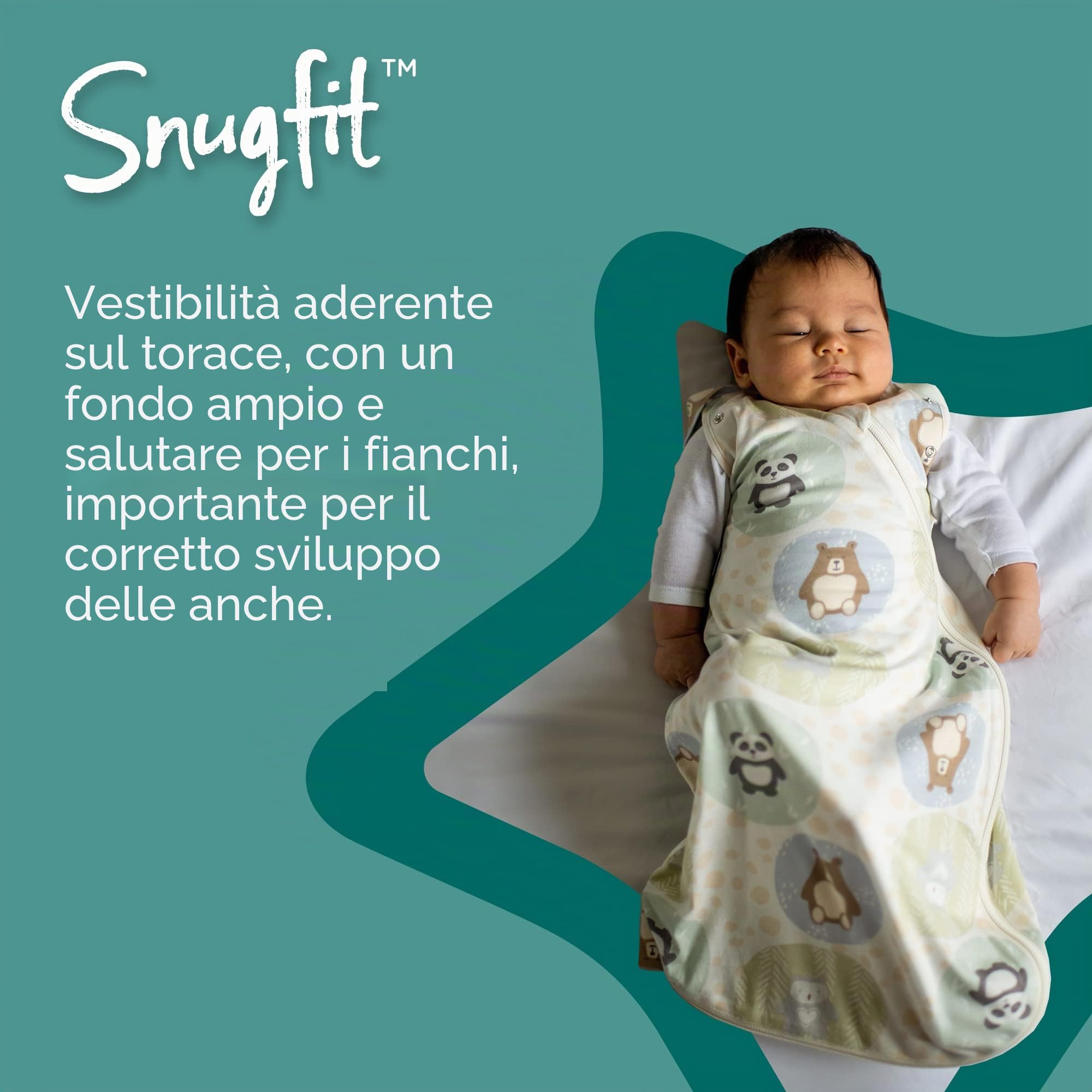 Tommee Tippee The Original Grobag Sacco nanna per neonati, design salutare sui fianchi, morbido tessuto in cotone, 0-3 m, 1,0 TOG, grigio cielo mélange
