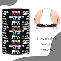 Vista 3 de Sumind 32 pulseras con versículos de la Biblia, pulseras motivacionales de goma cristianas, pulseras de fe y esperanza para hombres y mujeres